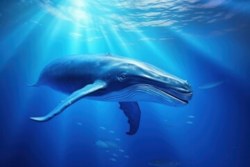 Naklejka premium Whale underwater outdoors animal.