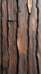 Obraz premium Detailed closeup of a tree trunk featuring earthy brown paint illustrating natures organic textures