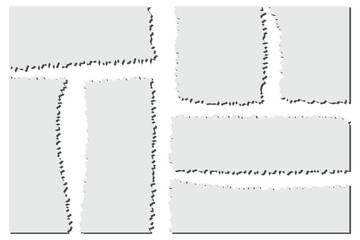 Torn paper edges, horizontally, vector. Realistic torn papers with ripped edge, space for text. Torn page banner for web, print, sale promo, advertising, presentation. orn paper effect or dirty paint.