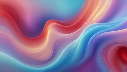 Obraz premium Colorful Abstract Wave Patterns Flowing Through a Serene Landscape With a Dreamy Ambiance