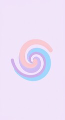Obraz premium Pastel spiral abstract design with soft pink, purple, and blue tones