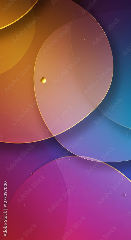 Poster abstract curved layers with vibrant gradient and subtle light effects