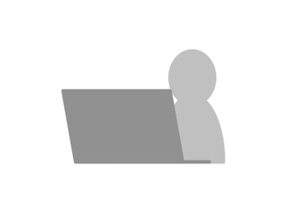 ノートパソコン操作中の人物アイコン