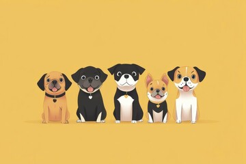 Obraz premium chilguy dogs cute vector stule minimalism
