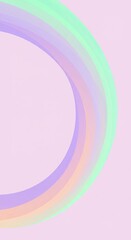 Abstract pastel rainbow curve on soft pink background for modern design