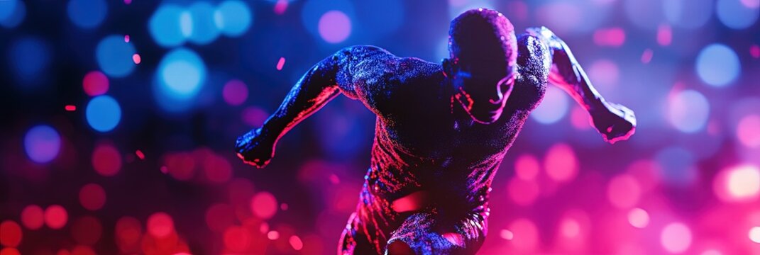 champion athlete - fictional man at the peak of physical conditioning