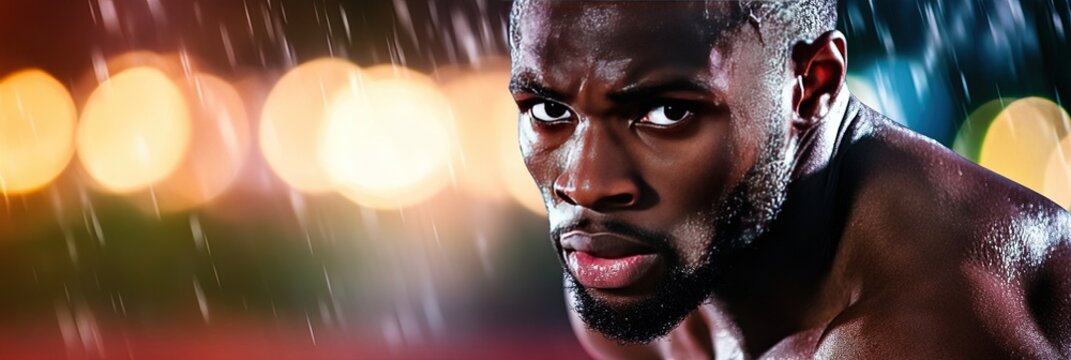 champion athlete - fictional man at the peak of physical conditioning