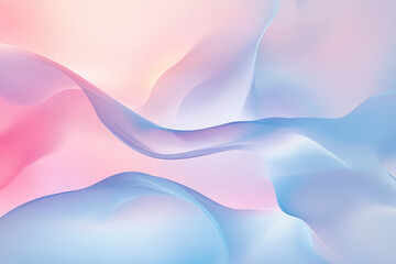 Fototapeta premium A surreal background with fluid, abstract shapes and soft gradient transitions in pastel blues and pinks, evoking a sense of calm and otherworldly beauty