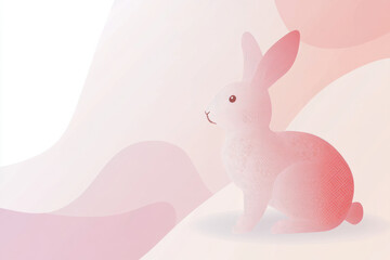 Obraz premium A sleek, modern Easter Bunny design with clean lines and geometric patterns, standing against a minimalist background with soft color gradients.