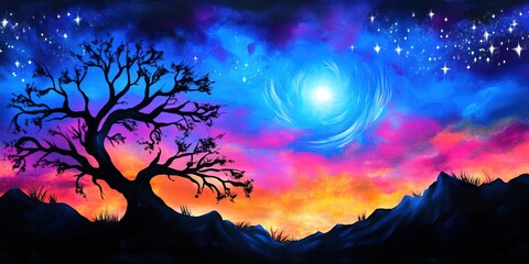 sunset in the mountains