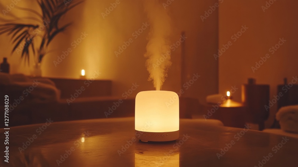 Poster ambient diffuser with led lights and mist release