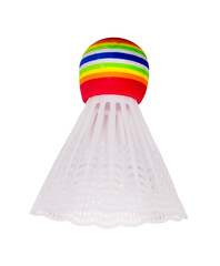 rainbow colorful shuttlecock isolated on a transparent background png 