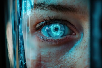 A close-up of a person's eye gazing intently at a smartphone screen, highlighting the connection between technology and human emotion.