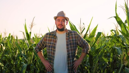 Farmer in cornfield shares insights about agricultural practices