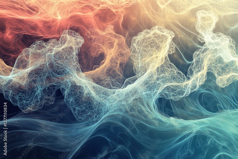 Poster colorful abstract swirls of light and smoke create a mesmerizing visual effect in digital art