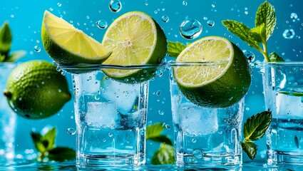 Refreshing summer splash of lime and mint