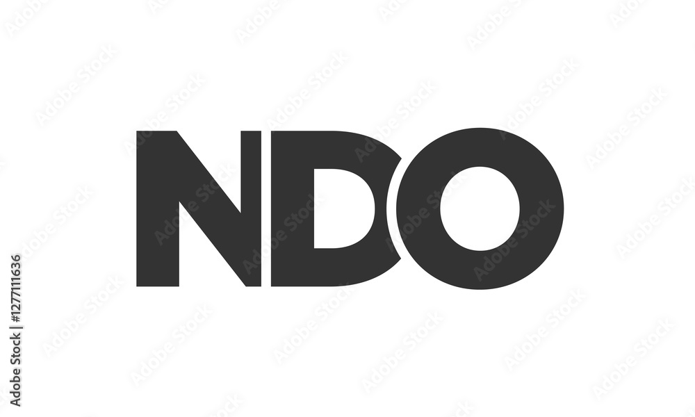 Poster ndo logo design template with strong and modern bold text. initial based vector logotype featuring s
