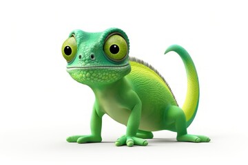 Chameleon reptile cartoon animal.