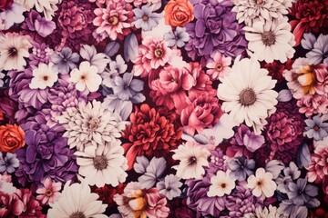 Fototapeta premium Floral fabric asteraceae graphics geranium.