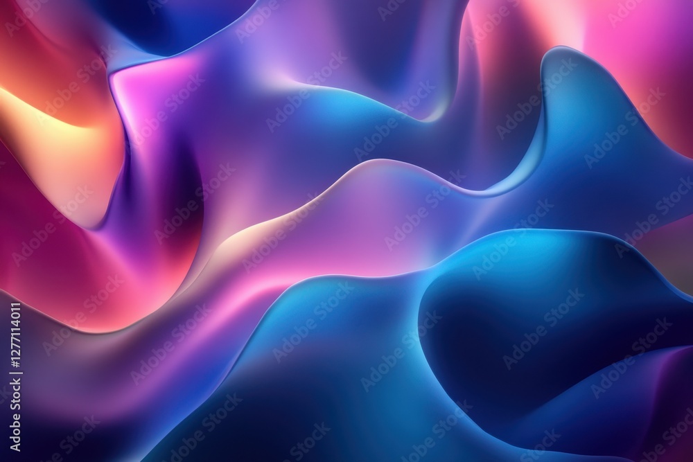 Poster colorful flowing abstract design with smooth curves and gradients in vibrant hues
