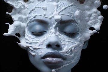 Cosmetic mask on a female face