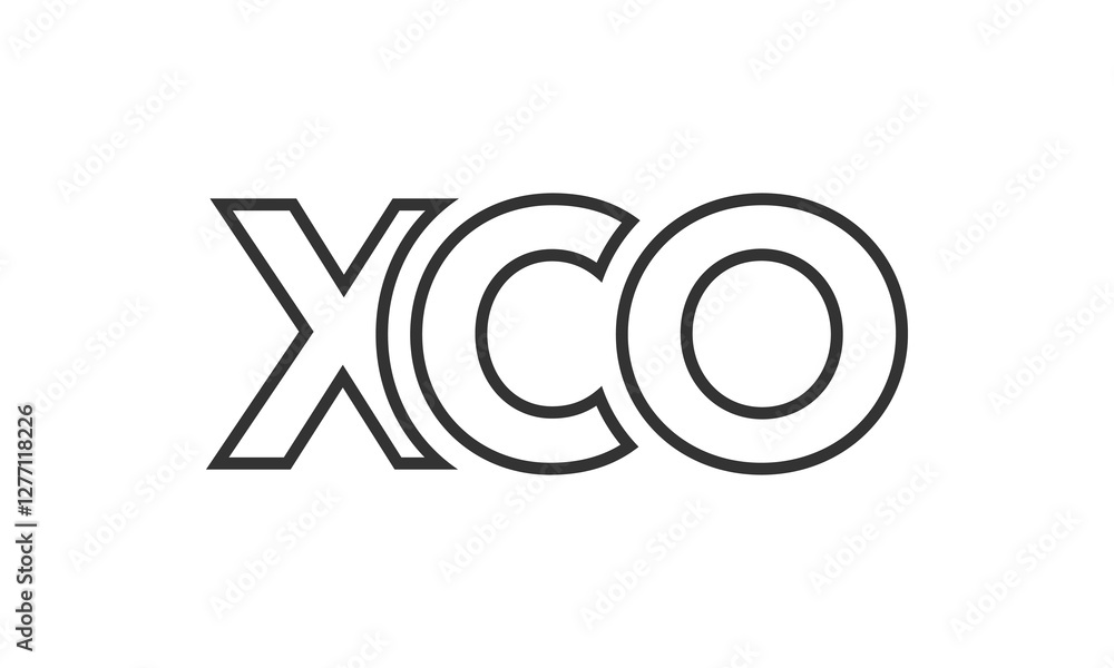 Poster xco logo design template with strong and modern bold text. initial based vector logotype featuring s