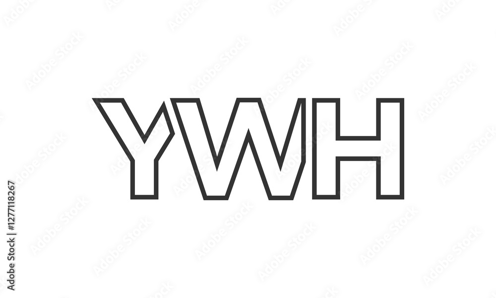 Fototapete ywh logo design template with strong and modern bold text. initial based vector logotype featuring s