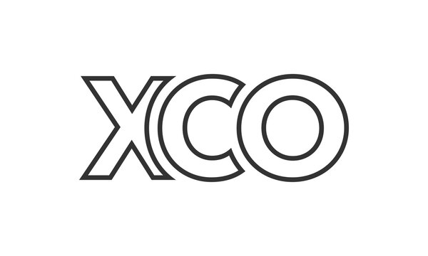 XCO logo design template with strong and modern bold text. Initial based vector logotype featuring simple and minimal typography. Trendy company identity.