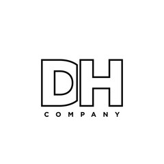 Letter D and H, DH logo design template. Minimal monogram initial based logotype.
