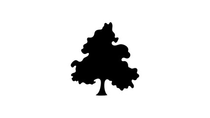 Silhouette of a tree in black against a white background, nature symbolism