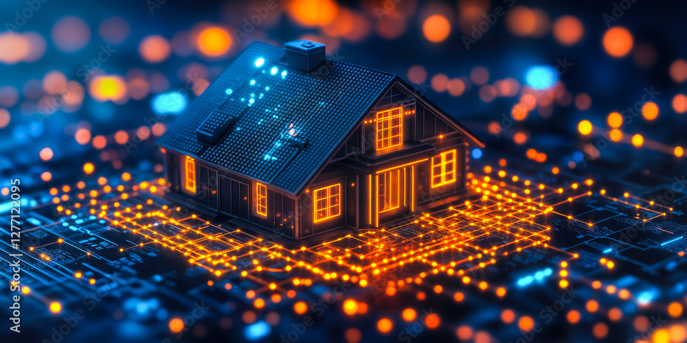 Aufkleber advanced smart home technology hub integrates ai for enhanced security and convenience with intellig