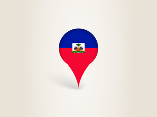 Obraz premium Pin Icon with Haiti National Flag.