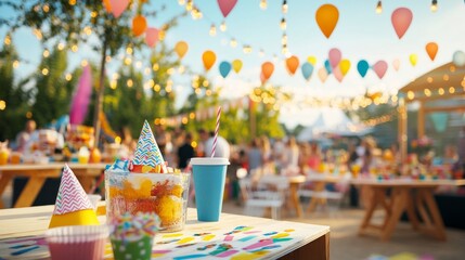 Birthday party celebration concept with papaer hat