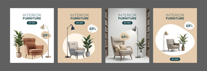 instagram interior furniture social media template architecture store slider poster banner design flat shopping post design sale promotion ads advertising product fashion beauty salon presentation
