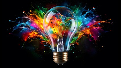 Colorful Lightbulb Explosion