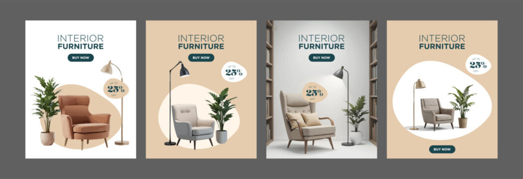 instagram interior furniture social media template architecture store slider poster banner design flat shopping post design sale promotion ads advertising product fashion beauty salon presentation