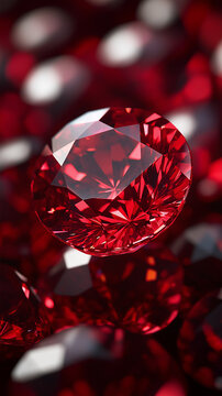 A brilliant red ruby gemstone with perfect faceted cuts and radiant sparkle.