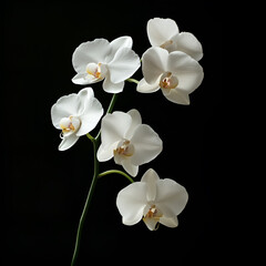 Orchid flowers on black background