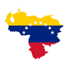 Obraz premium Venezuela map with flag