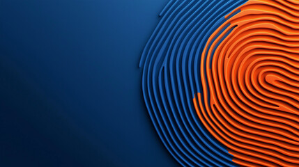 Abstract Blue Orange Fingerprint Background