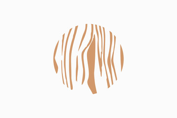 Wood Grain Vector Logo Premium