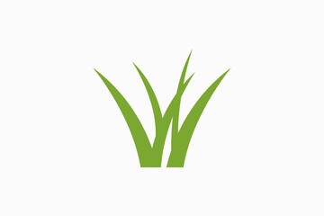 simple grass Vector Logo Premium