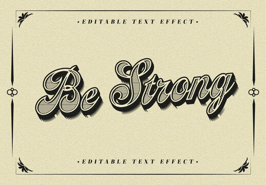 Vintage Script Engraved Text Effect