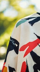 Fototapeta premium Close-up of Colorful Abstract Fabric Design with Soft Focus Background