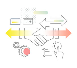 Fototapeta premium Business Agreement - Handshake - Stock Illustration