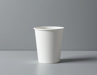 Plain White Coffee Cup on Grey