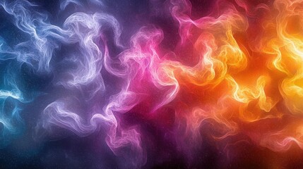Fototapeta premium Abstract colorful smoke swirls, vibrant colors, dark background
