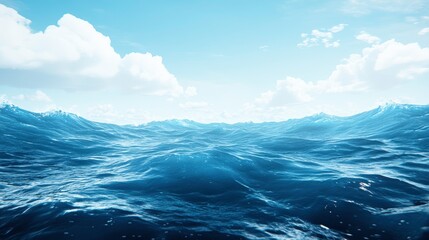 Ocean waves dancing under clear blue sky coastal seascape nature photography tranquil environment aerial view serenity
