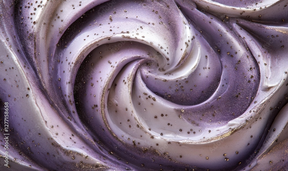 Aufkleber abstract swirling metallic textures in shades of silver and purple illuminated by soft light creatin