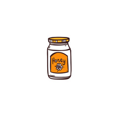 Honey jar icon logo flat vector design